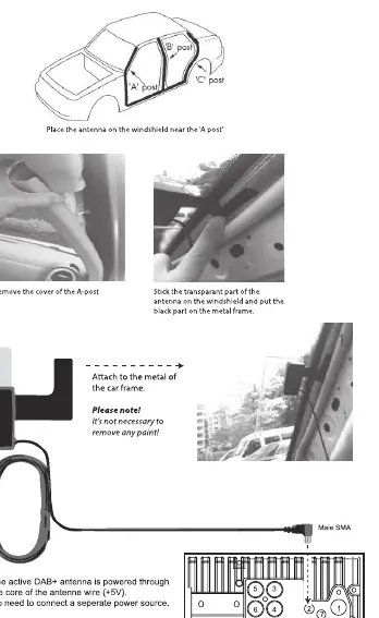 DAB+ antenna installation