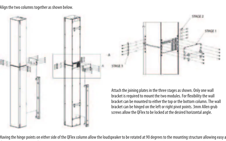 Assembly diagram showing the three-stage joining plate installation.