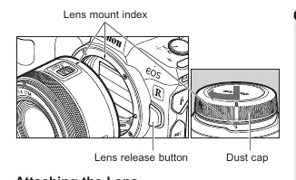 Attaching the lens to the camera body.