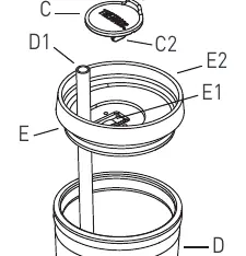 Slide Lock Lid assembly diagram