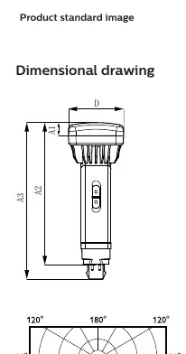 Dimensional drawing of the FlexFit lamp