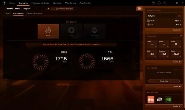 Fan Control settings