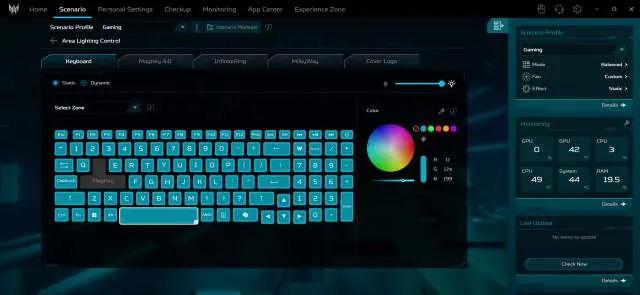 Keyboard lighting control