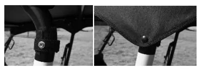 Photos showing the snap installation on the roll cage.