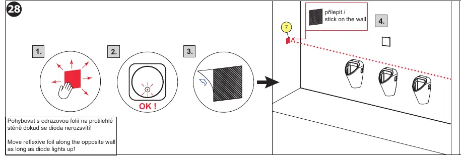 Sensor calibration using reflexive foil.