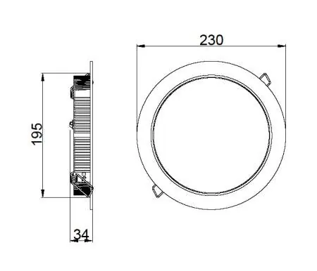 Dimensions and cutout size