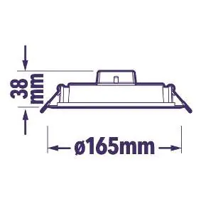 Dimensions diagram showing height and diameter