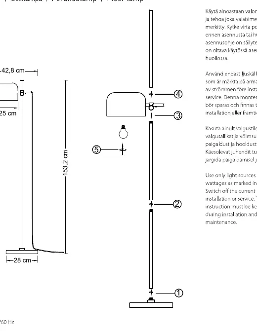 Assembly diagram for the Urban Floor Lamp
