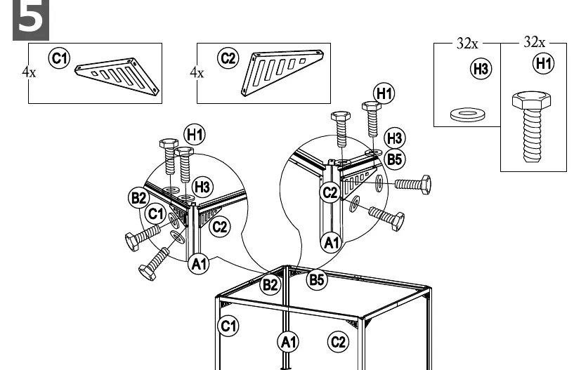 Step 5: Corner assembly