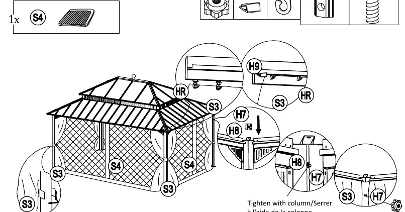 Step 22: Curtains and netting installation