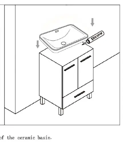 Applying silicone sealant to the basin edges
