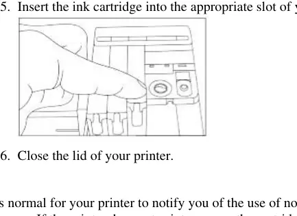 Inserting the cartridge into the printer