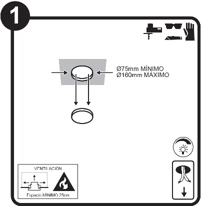 Cutout dimensions and ventilation requirements