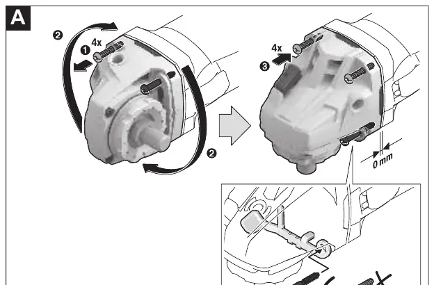Rotating the gear head