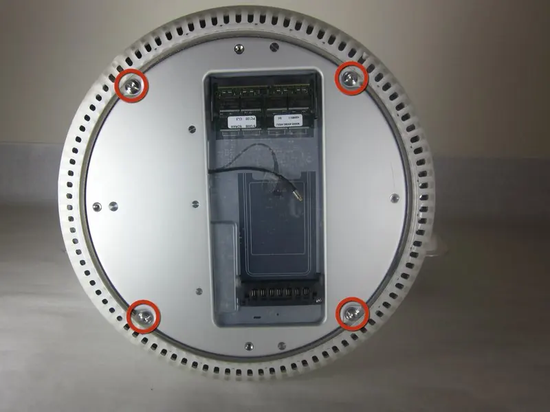 Removing the base access panel.