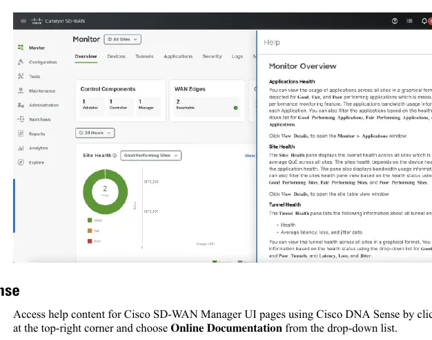 Help content interface in Cisco SD-WAN Manager