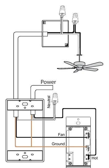 Wiring diagram for the 3-speed fan control switch.