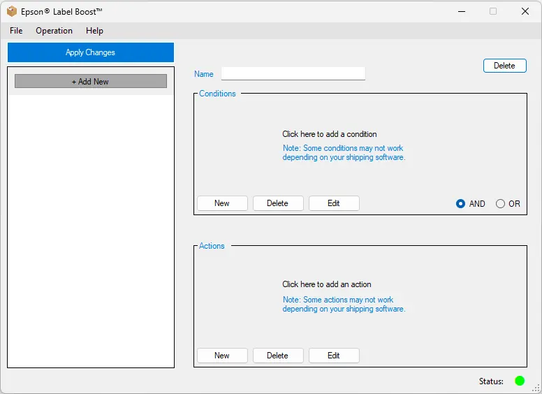 Configure conditions and actions