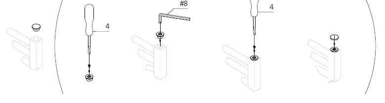 Steps 8a-8d: Final valve and plug installation.