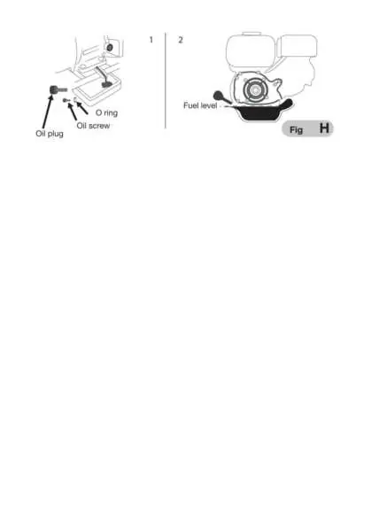 Oil change and drain points (Fig H)