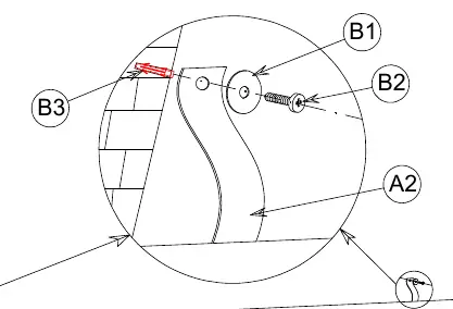 Mounting detail showing the connection of the bracket to the sideboard