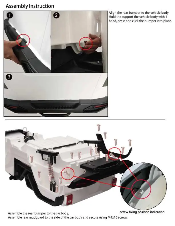 Rear bumper and mudguard assembly