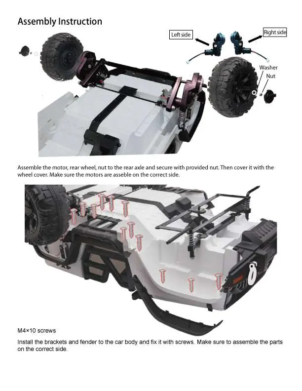 Motor and wheel assembly