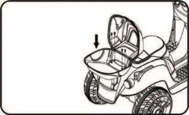 Mount the storage compartment onto the rear of the scooter.