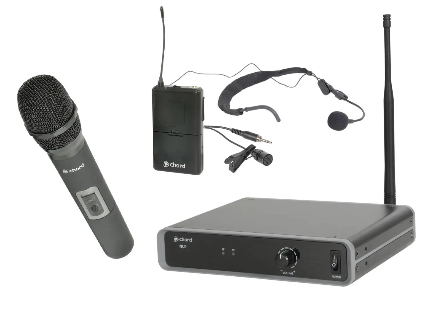 Chord NU1 Dual UHF Wireless System components