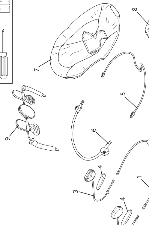 Exploded view of bouncer components