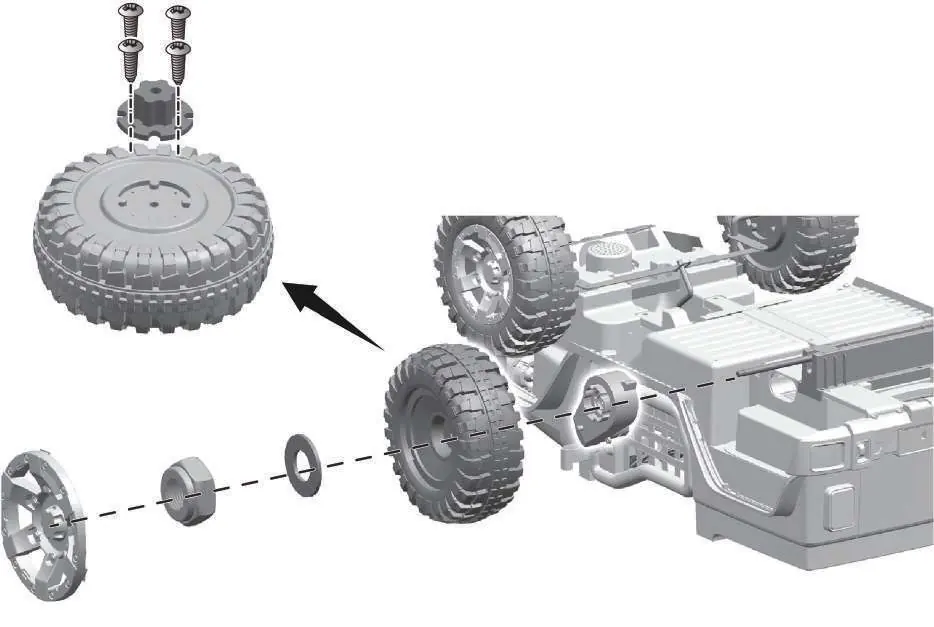 Securing the wheel and hubcap