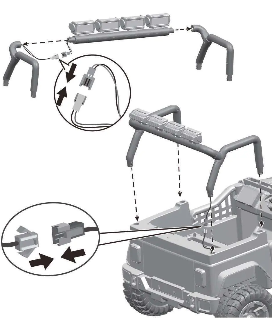 Light bar connection and assembly
