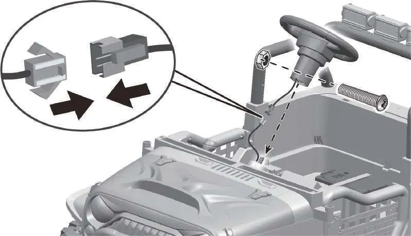 Connecting the steering wheel wiring and mounting