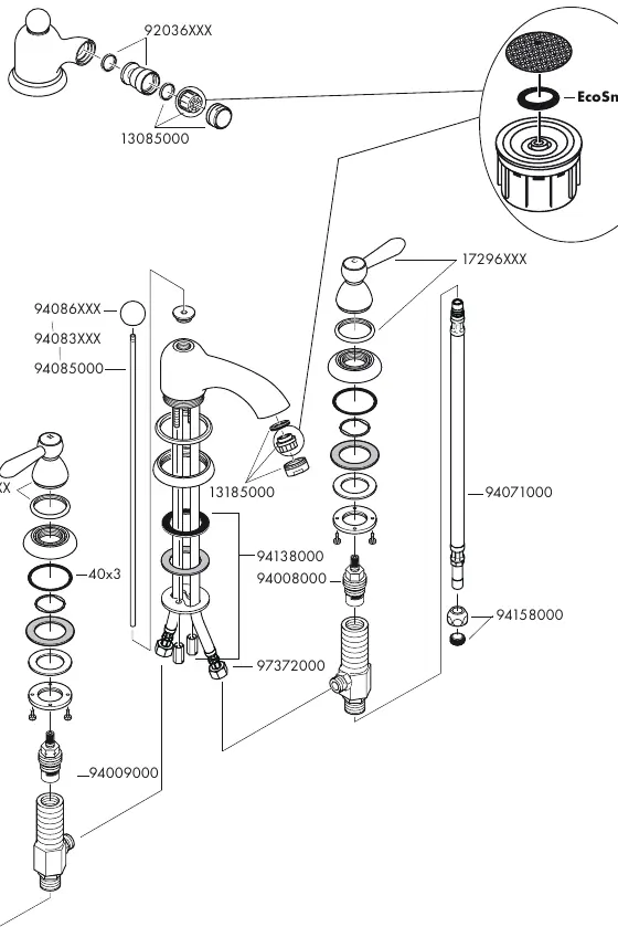 Exploded view of spare parts
