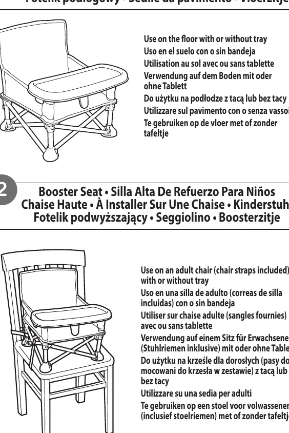 Usage modes: Floor seat and Booster seat