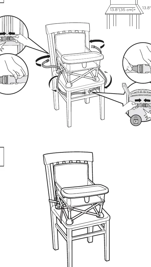 Securing the booster seat to an adult chair