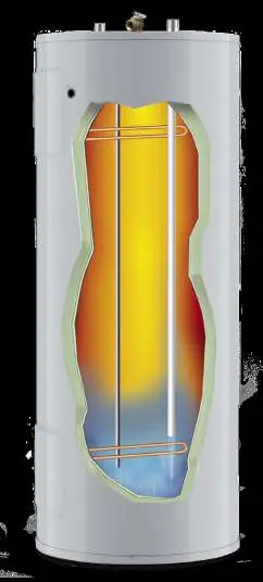 Inside view of the water heater