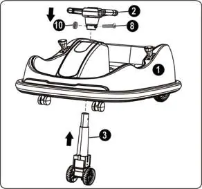 Steering wheel and front wheel assembly