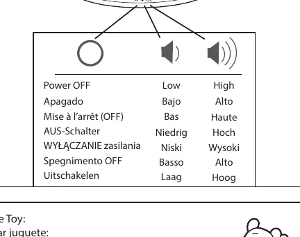 Toy station operation and volume settings