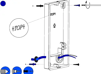 Mounting the base plate with TOP arrow