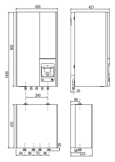 Dimensions of the unit
