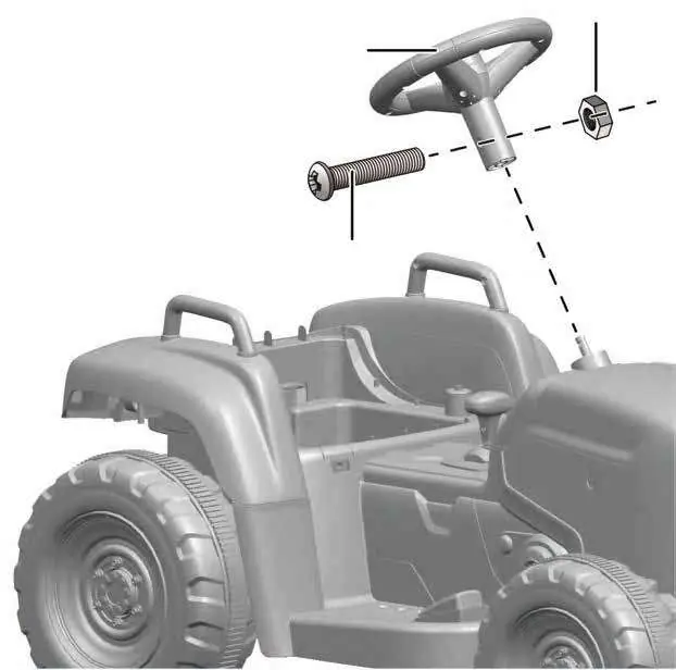 Attach the steering wheel to the steering column.