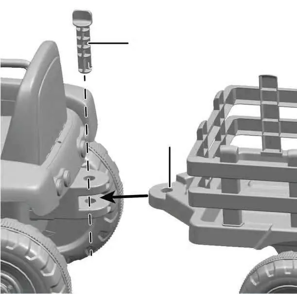 Connect the trailer to the tractor using the hitch pin.