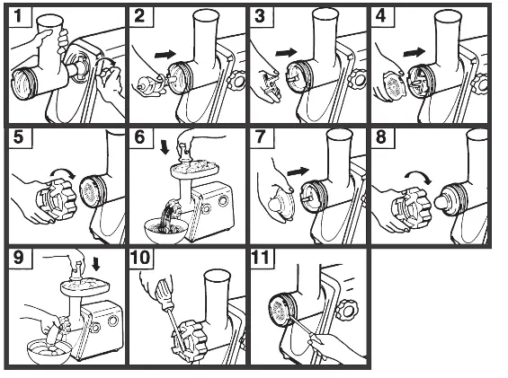 Assembly sequence steps 1-11