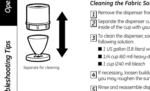 Steps for cleaning the fabric softener dispenser.
