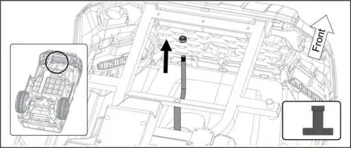 Insert the steering rod through the frame and secure it with the nut.