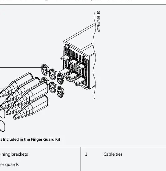Installation of finger guards and retaining brackets