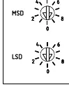 Rotary switches for setting the module address.