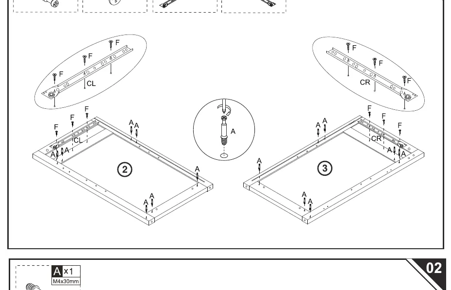 Step 01: Attaching runners to side panels
