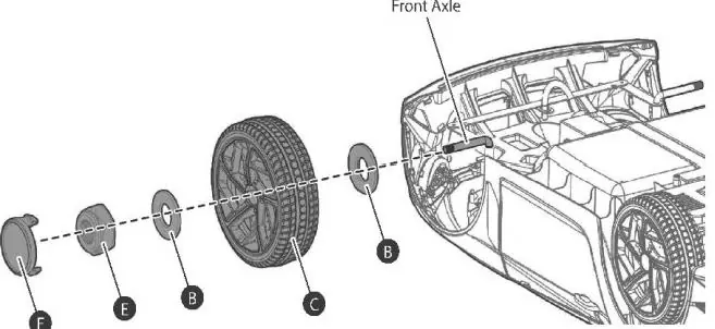 Front axle wheel assembly diagram